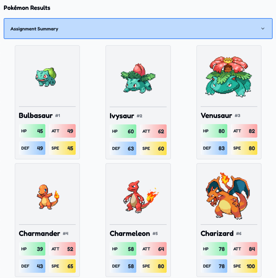 Screenshot of Pokémon Gallery